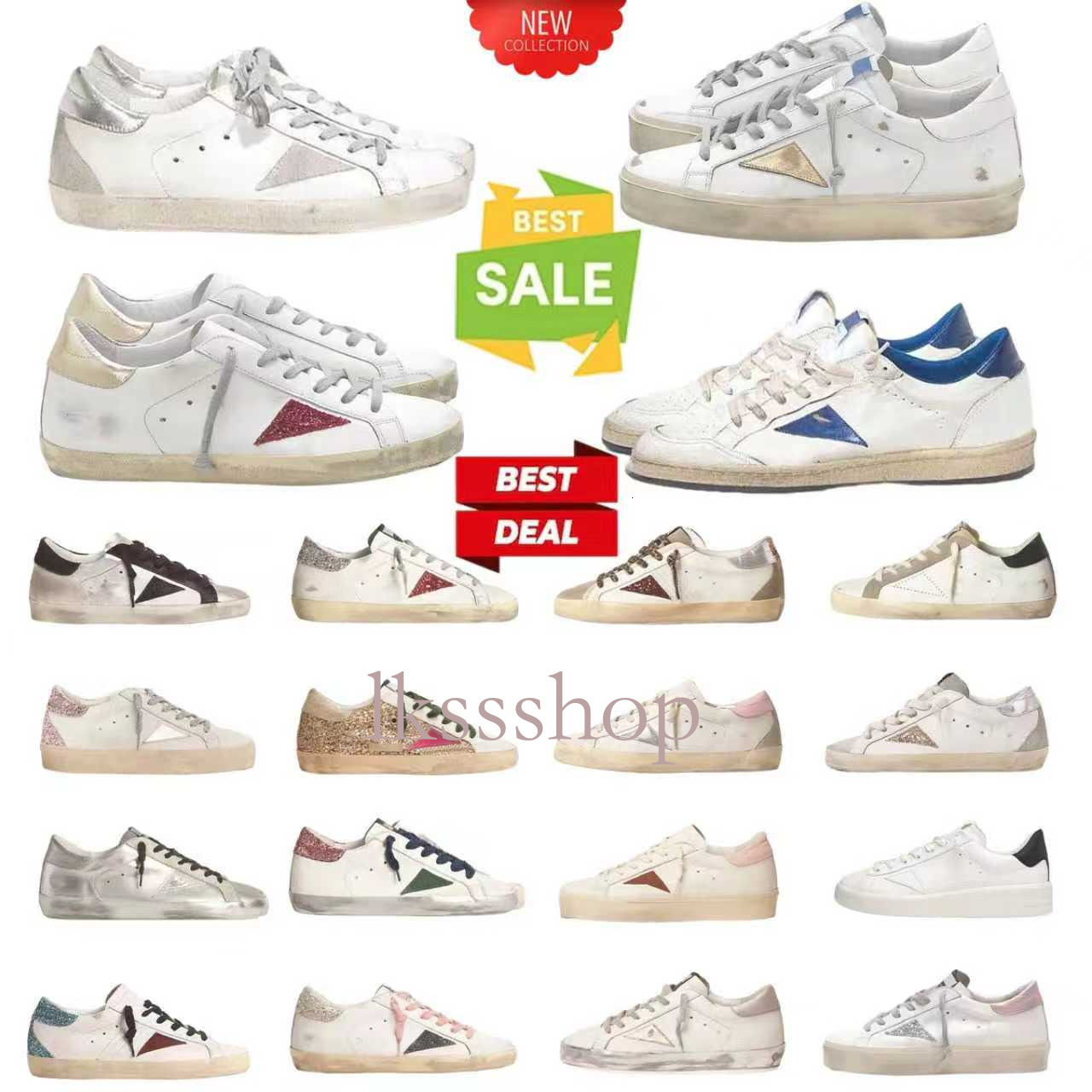 Mens Shoes goldenstargooses sneaker Women Shoes Sneakers womens Casual Shoes Super-star Leather Italy Dirty Old Shoes High quality designer shoes women 70