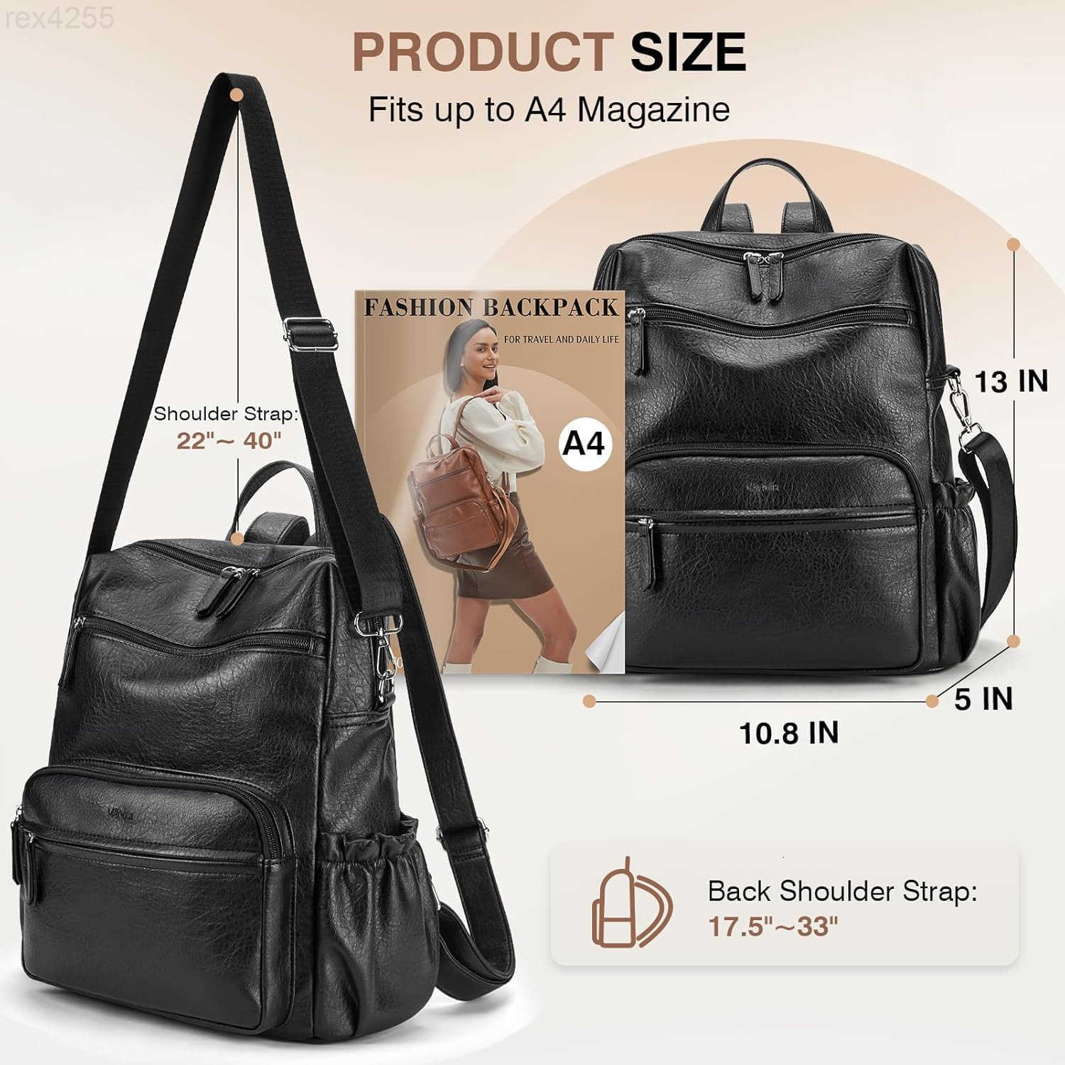 Purse for Women Large Fashion Designer Travel Backpack Ladies Shoulder Bag BrownW250903
