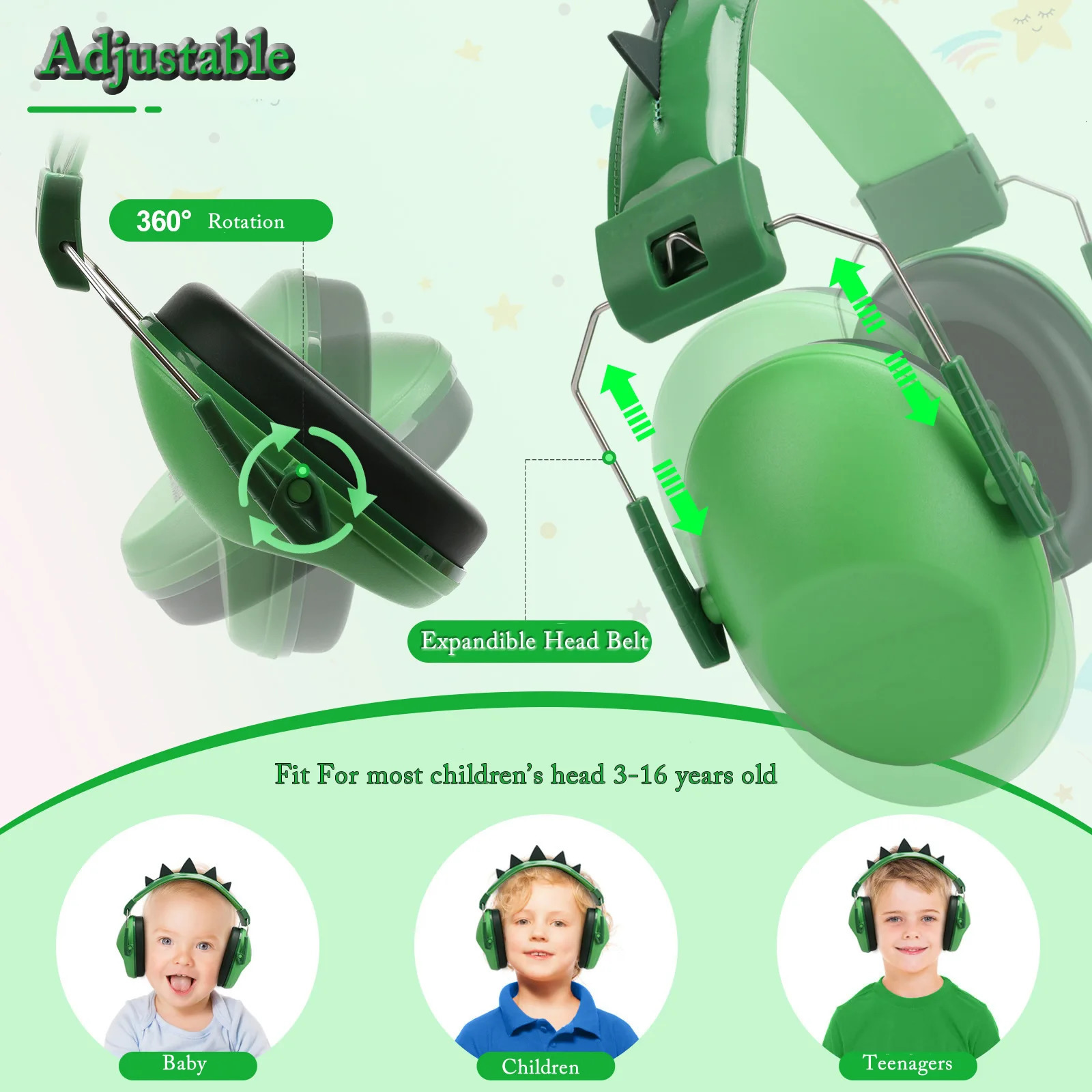 Cute Children AntiNoise Earmuffs Pink Cat Ears Kid Hearing Protection Adjustable Ear Protector For Study Sleep Noise Cancelling 250903