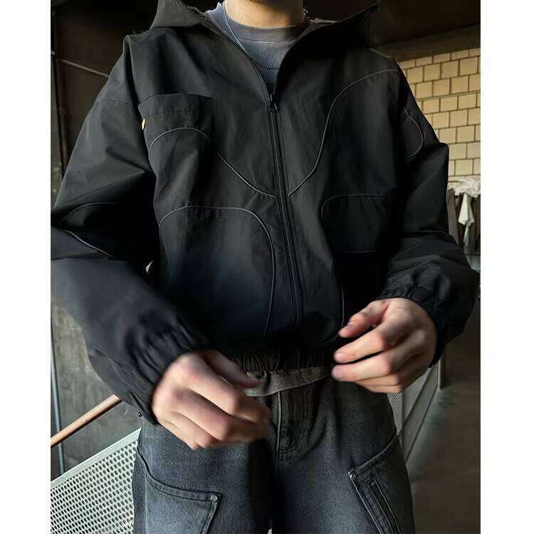 OEM Clothing Manufacturer Zipper Windbreaker and Waterproof Casual Outdoor Reflective Jacket Hoodie Streetwear