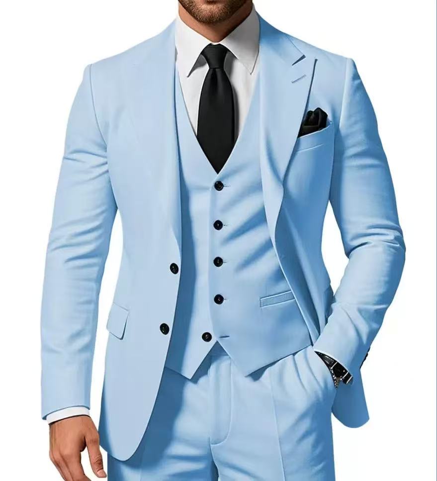 T1630 men's suit embroidered two-piece suit slim fit formal clothing long suit manufacturers wholesale