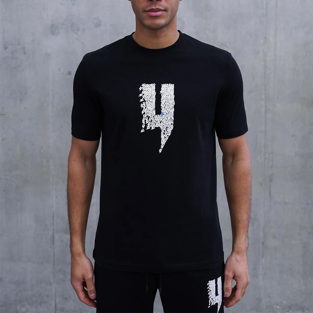 Men's T-Shirts Yelir World Trendy Letter Print Black And White Comfortable Cotton Luxurious Design Hip-hop Trendy Sports Summer Set Men's Sh