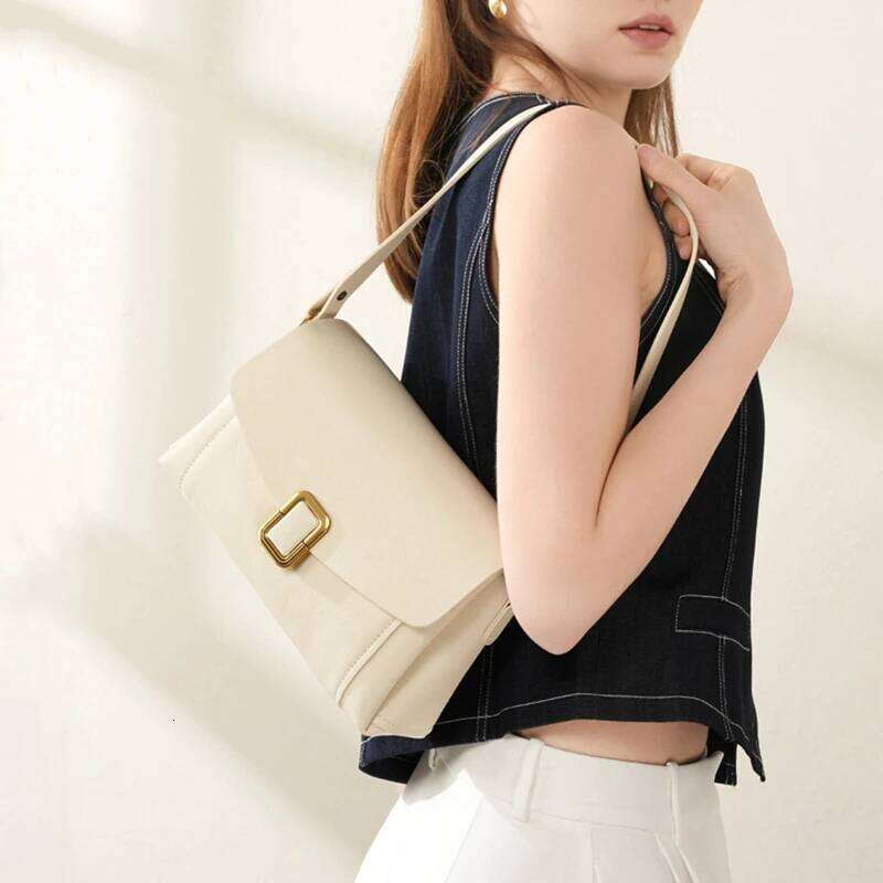 Toptrends Cowhide Genuine Leather Underarm Shoulder Bags For Women 2025 Designer Crossbody Purses Square Ladies Handbags