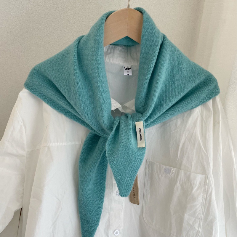 K1794 100% pure wool thick knitted scarf shawl dual-purpose autumn and winter lazy wind warm neck scarf women's versatile