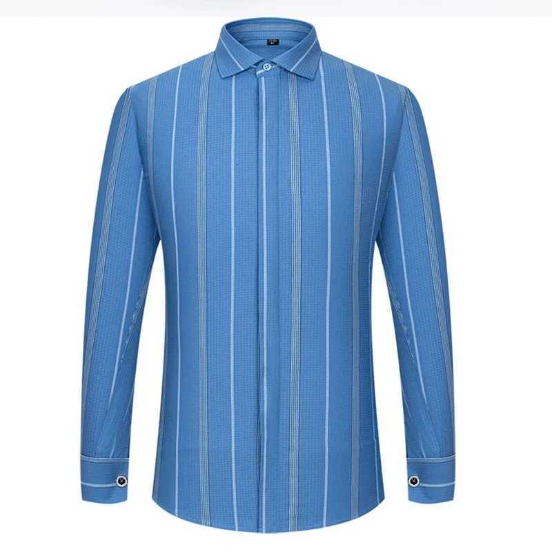 Mens Windsor Collar Luxury Business Formal Tuxedo Cufflinks French Cuff Dress Shirt Long Sleeve Shirts for Men Party Wedding X250903