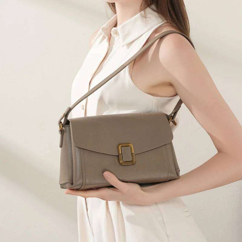 Toptrends Cowhide Genuine Leather Underarm Shoulder Bags For Women 2025 Designer Crossbody Purses Square Ladies Handbags