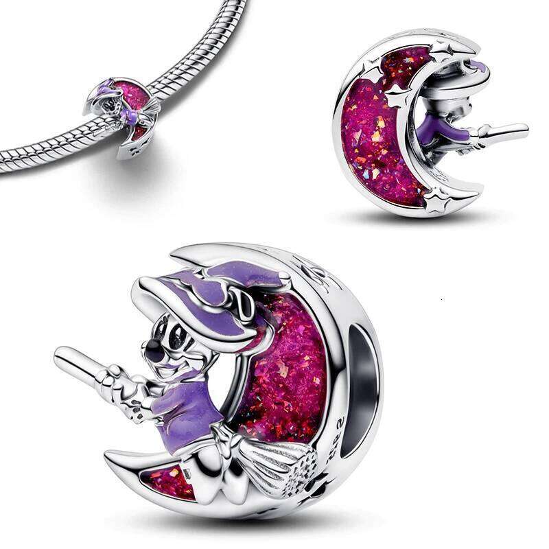 New 2025 Hot S925 Halloween Golden Castle Series Charm Suitable For 925 Sterling Silver Bracelet Keychain Holiday DIY Gift