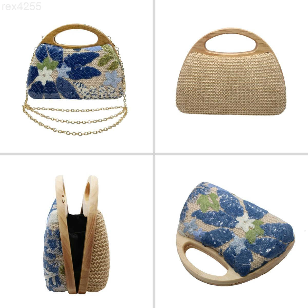 Straw Clutch Handbags Women Beach Crossbody Handwoven Summer Purse Wallet Top handle Evening Bag for Wedding PartyW250903