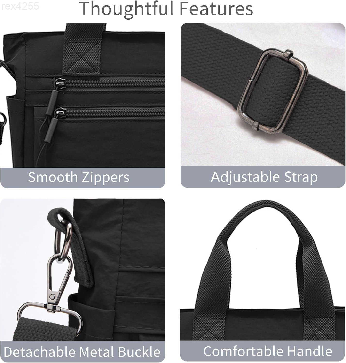 Small Nylon Tote Bag for Women Lightweight Crossbody Tote Handbag with Long Strap for Daily Work College TravelW250903