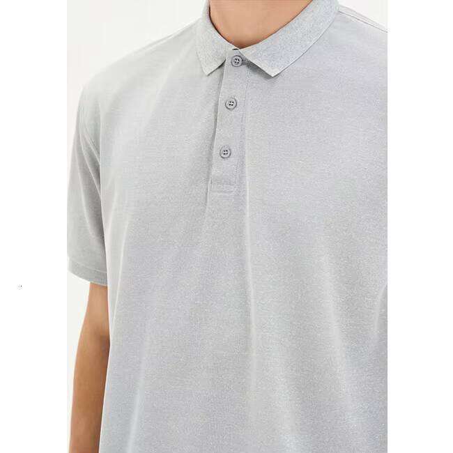 Men's Comfortable Short Sleeve Golf Shirt Eco-Friendly Recycled Fiber Antibacterial Turn-Down Collar Solid Color