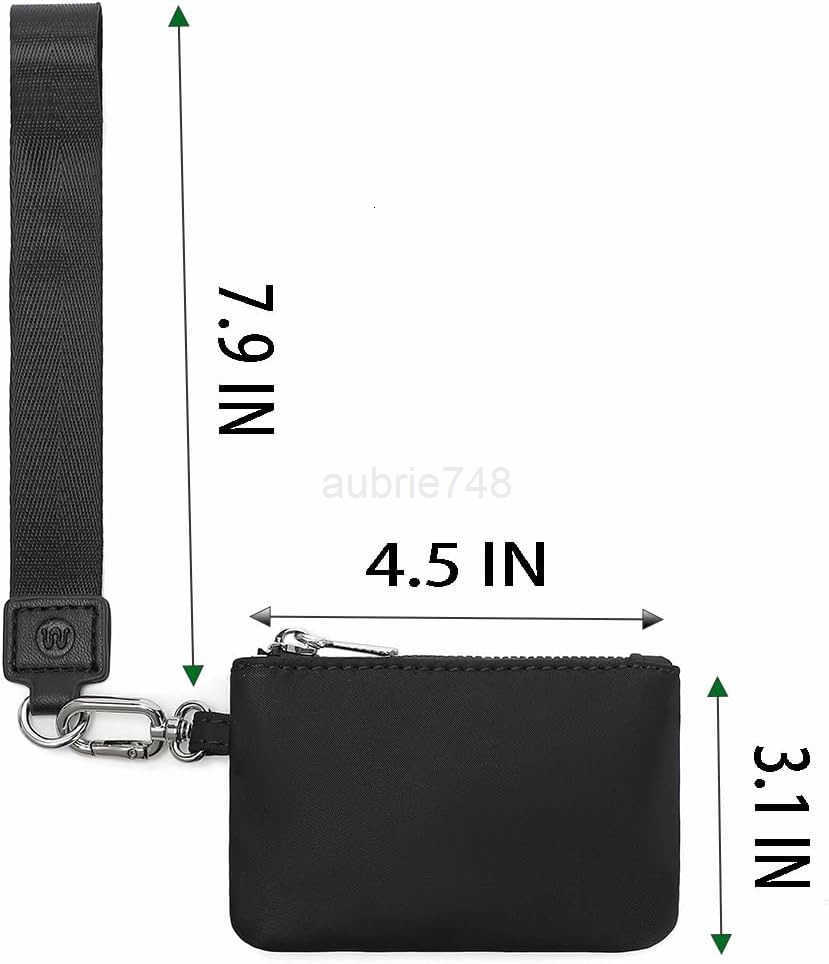 Mini Zip Around Wristlet Wallet for Women Detachable Dual Pouch Wristlet Portable Coin Pocket Keychain Small Purse BlackBlack M250903