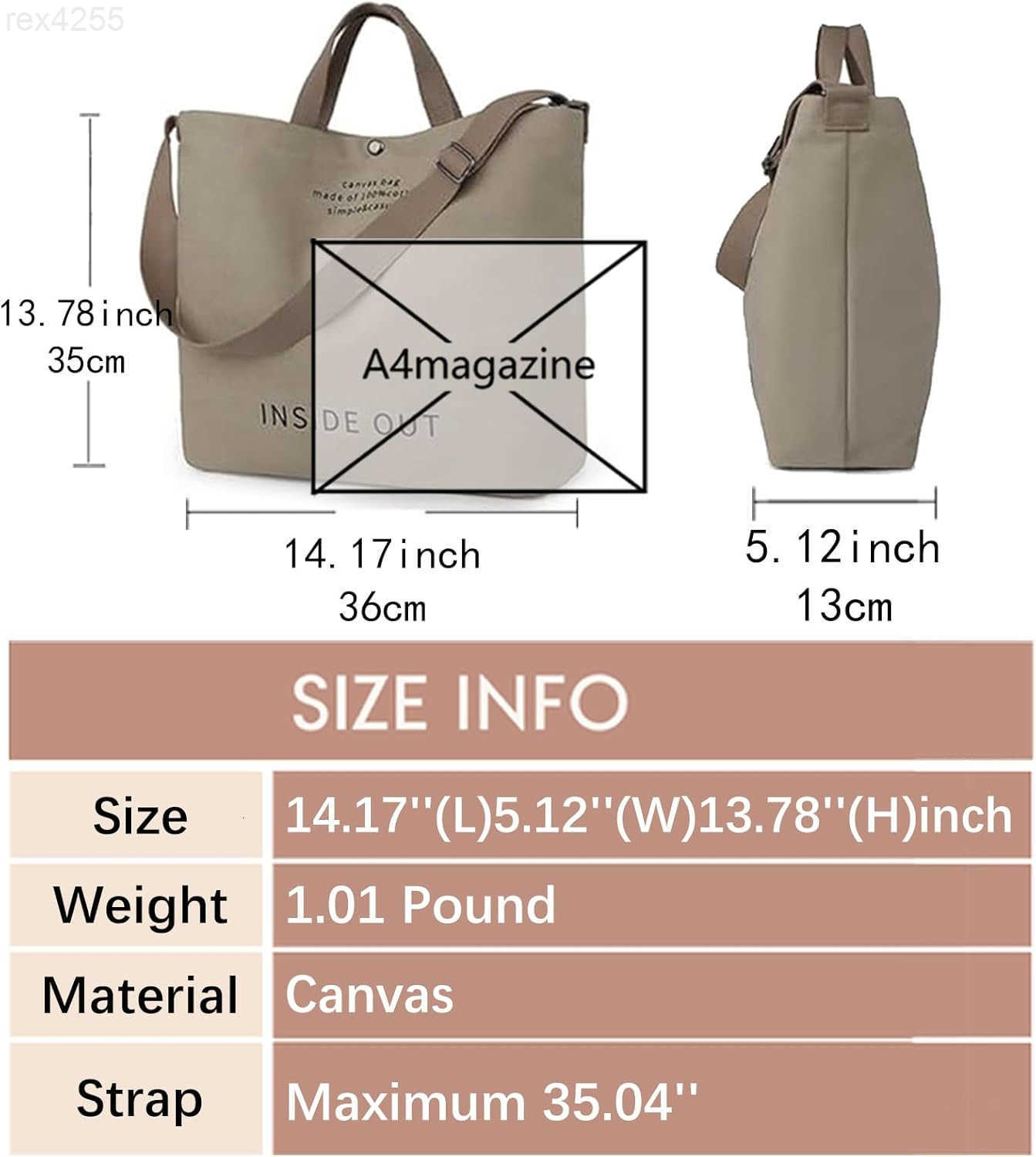 Women Large Canvas Tote Handbags Casual Shoulder Work Bag Crossbody Top Handle Bag Crossbody HandbagsW250903