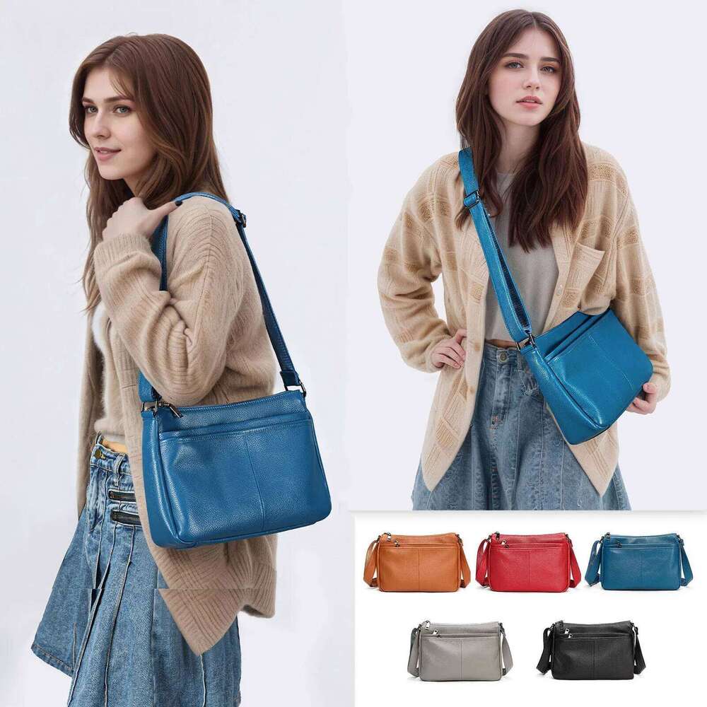 First Layer Cowhide Women's Shoulder Bag Large Capacity Soft Genuine Leather Mother's Crossbody Bag Female Handbag