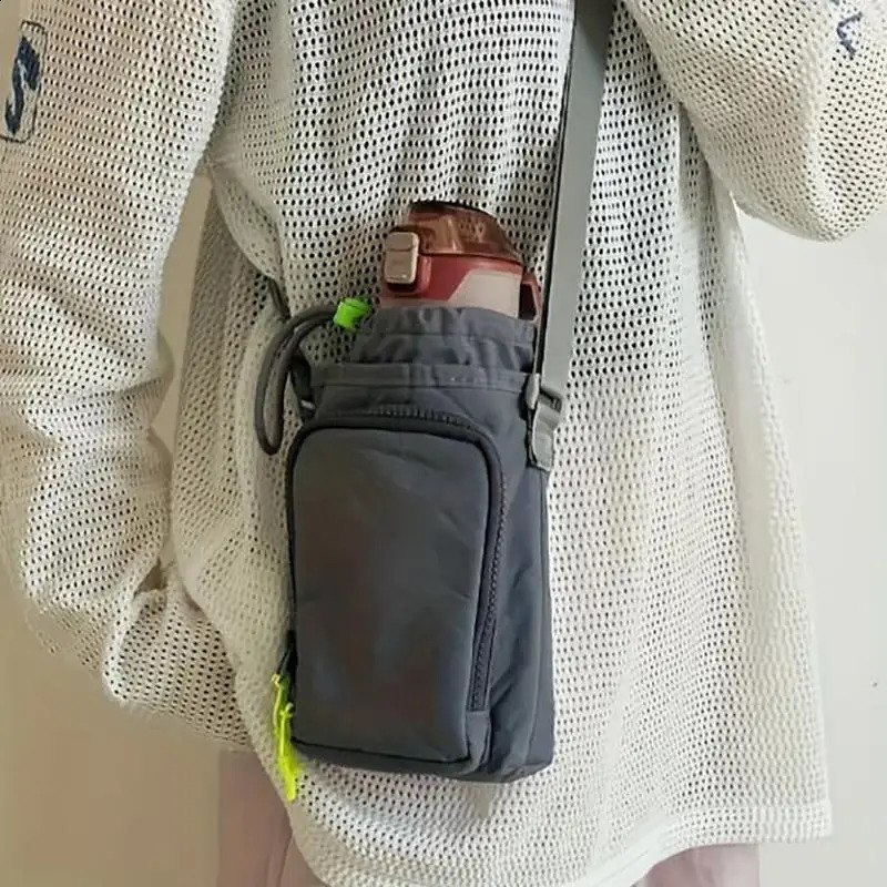 Nylon Crossbody Shoulder Water Bottle Bag Mobile Phone Bag Waterproof Yoga Bag Running Sports Outdoor Portable Bag 250903