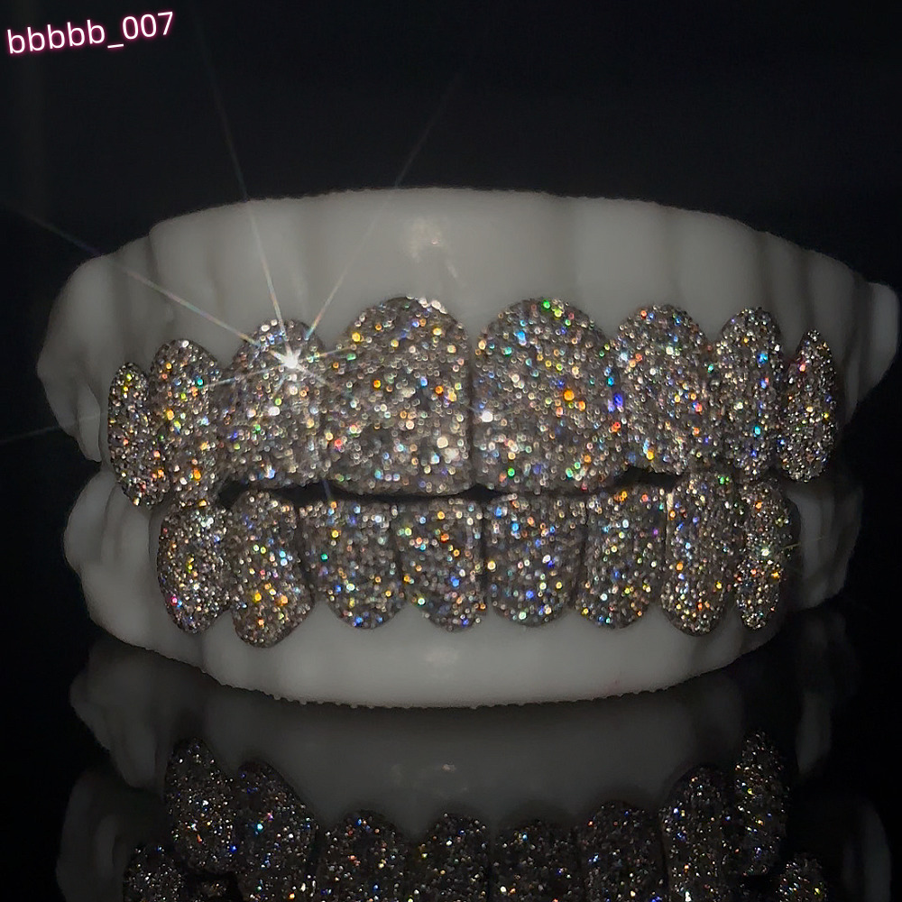 Mosaic Vvs Moissanite Diamond 925 Silver Grillz Custom Teeth Grillz