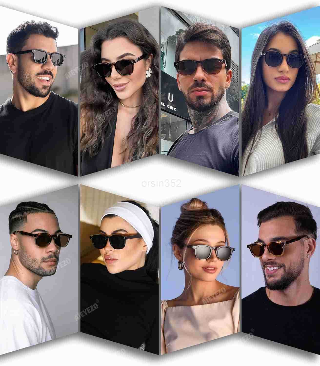 Retro Sunglasses for Womens Mens Square Thick Framed Shades Trendy Vintage Sun GlassesW250903