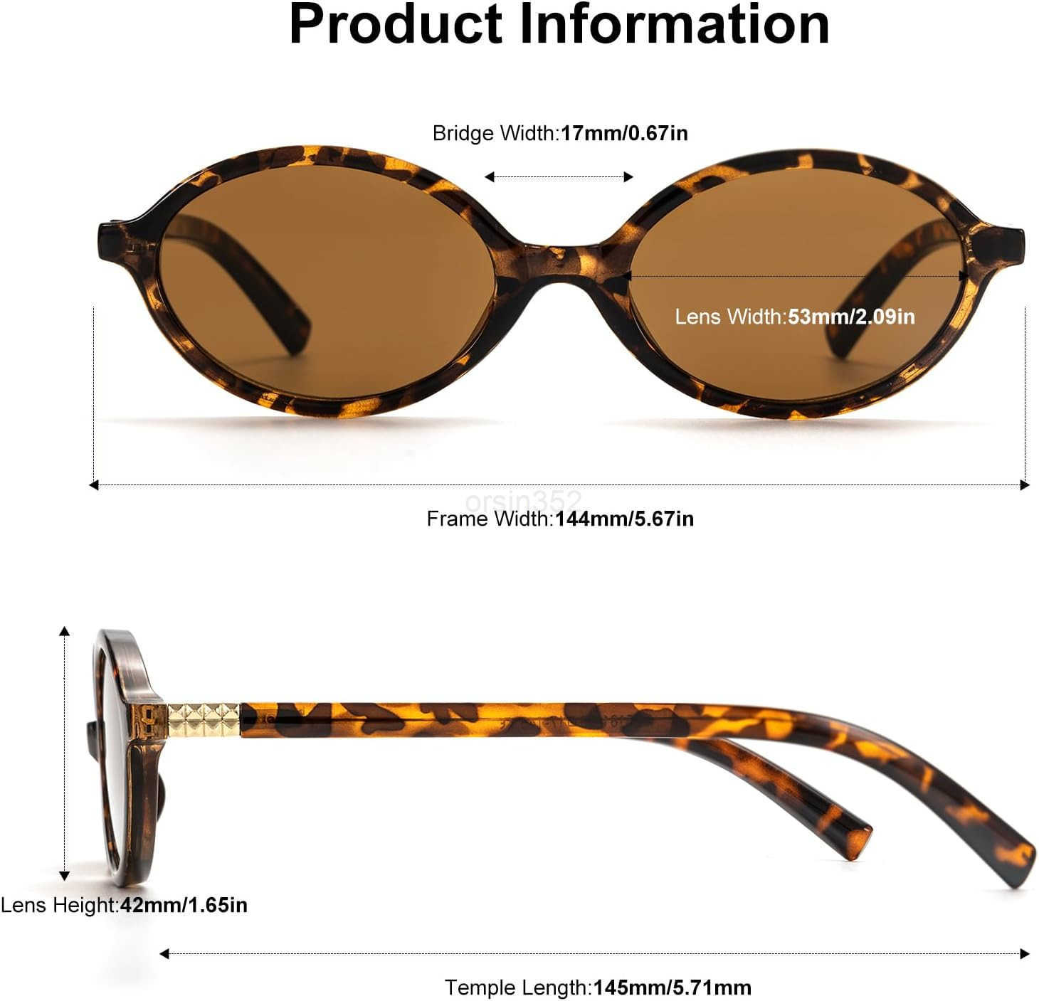 Retro Oval Sunglasses for Women Vintage 90s Y2K Trendy Designer Sun GlassesW250903