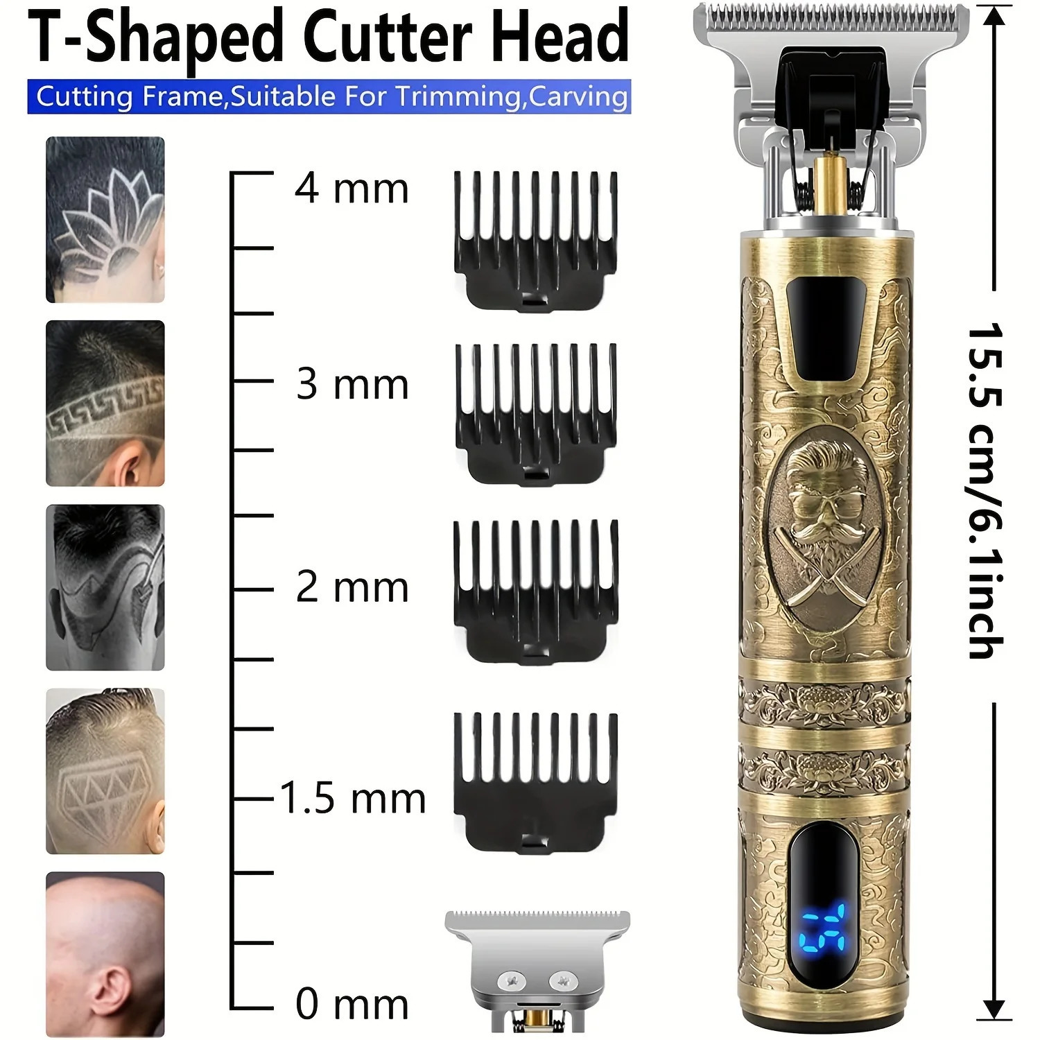 Electric Hair Clipper With LCD Display Oil Head Cutting Machine Beard Trimmer Rechargeable USB Shaver For Men Father 250825