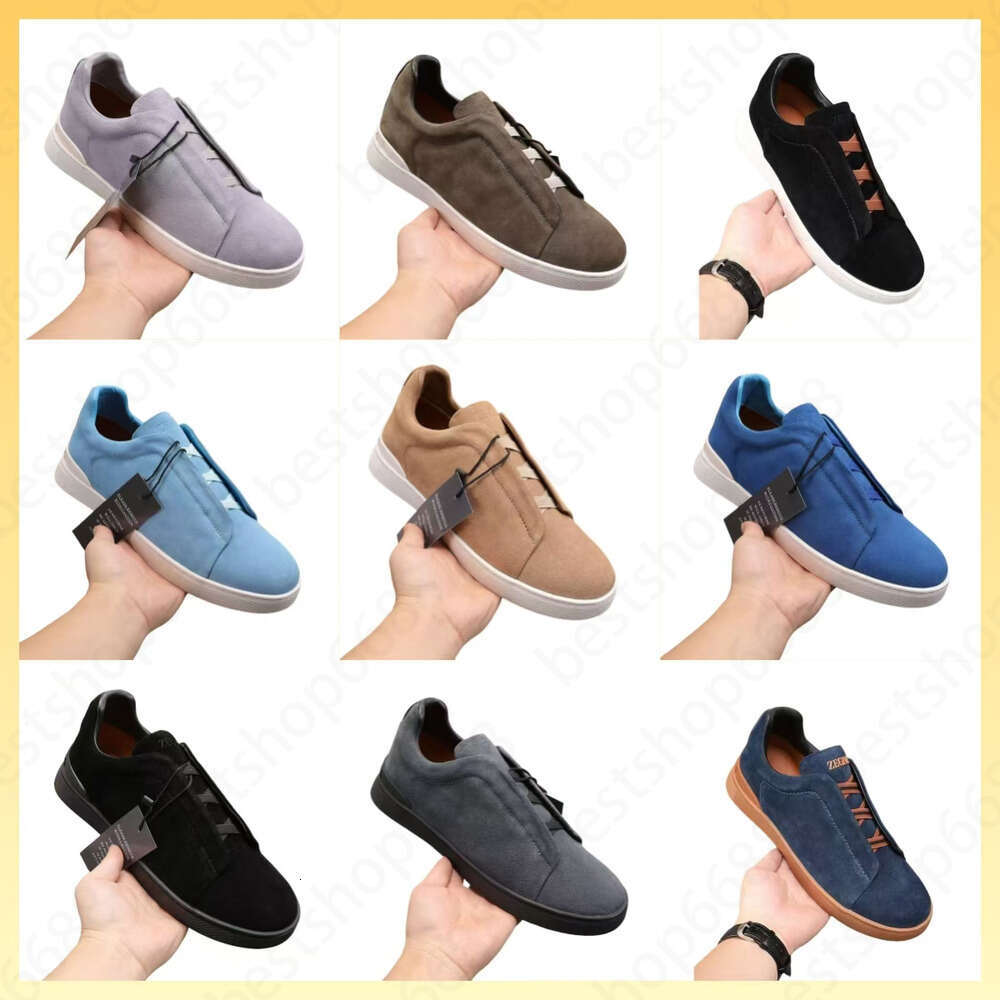 Zegnashoe Men Hoes Men Dermis Low-Top Flat Shoes Cross Elastic Bands Business Casual Party Formal Sports Shoes Classic Elastic Band Design Of Casual Dress Shoe 24C