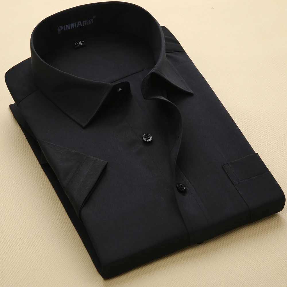 Mens Short Sleeve TurnDown Collar Dress Shirt Mens Formal Shirts Solid Color Shirts Summer Style Clothes X250903