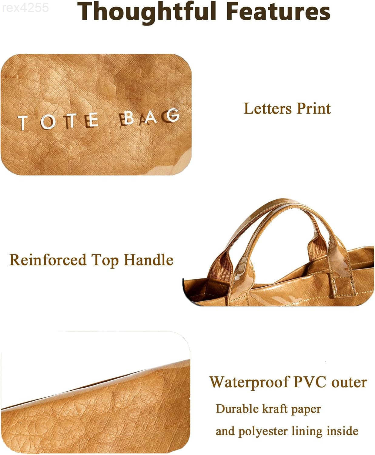 PVC Tote Bag for Women Clear Plastic Handbag Letter Printed Hobo Bag Large Work Tote BagW250903
