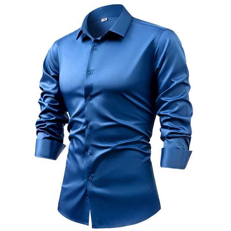 Solid Color Mens Shirt Long Sleeve Non Iron Korean Version Work Black Blue Red White Shirt Men Long Sleeve Slim Fit Casual X250903