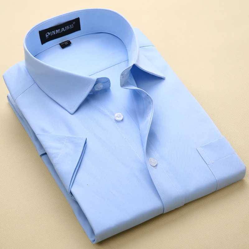 Mens Short Sleeve TurnDown Collar Dress Shirt Mens Formal Shirts Solid Color Shirts Summer Style Clothes X250903