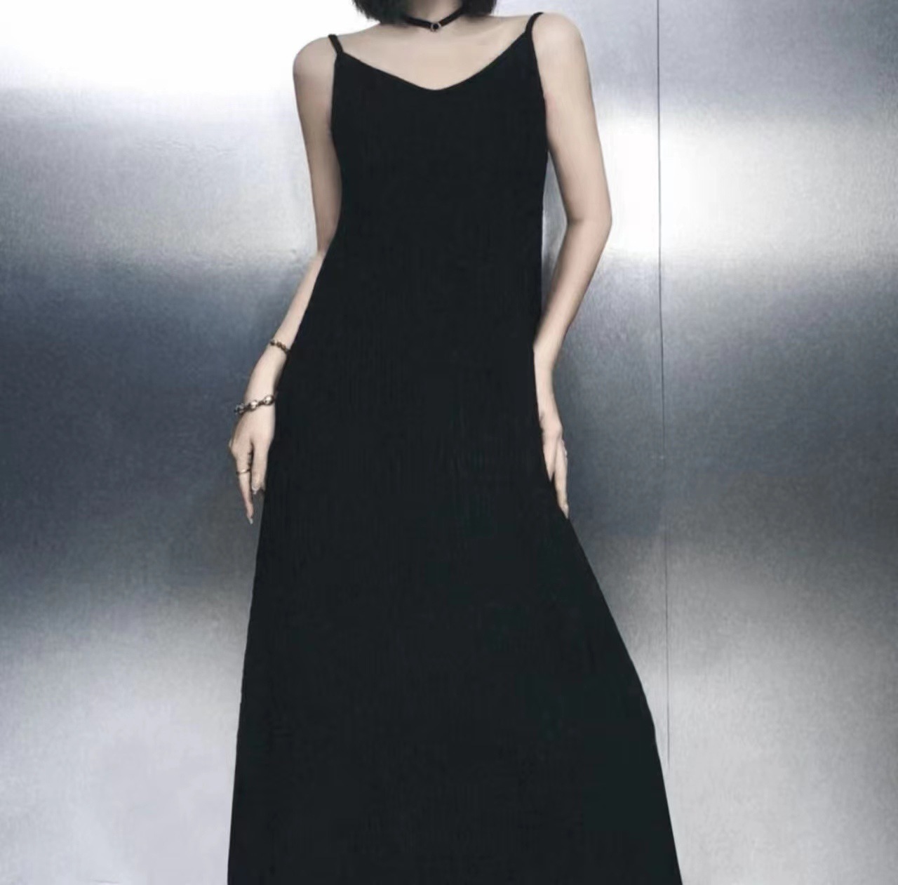 LW131 Slim Fit Dress Loose French Maxi Dress
