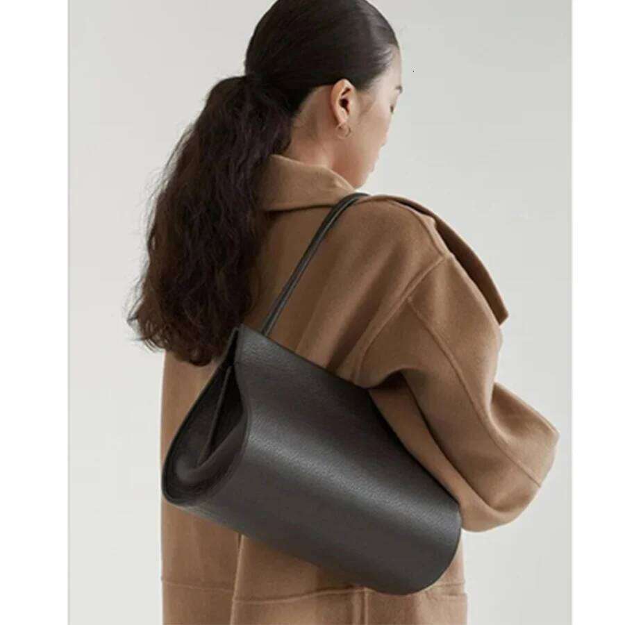 French Oval Design Women's Summer Vintage Lychee Pattern Pu Leather Handbag Black Shoulder Underarm Multilayer Totes Bag