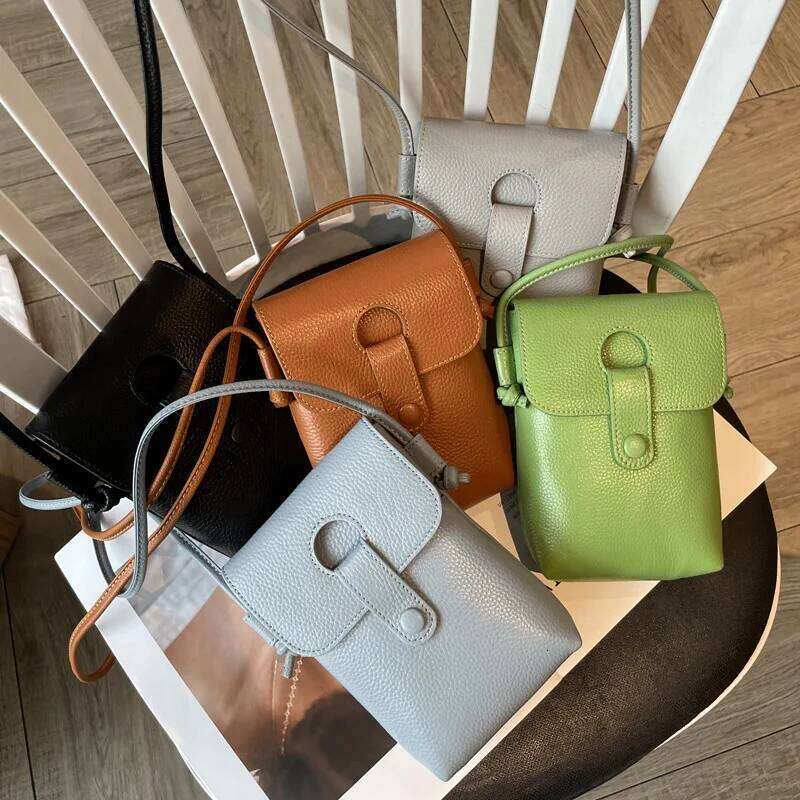 Fashion Cow Leather Cross Body Bags For Woman Retro Casual Design Phone Purse Custom Initials Lady Business Shoulder Bag