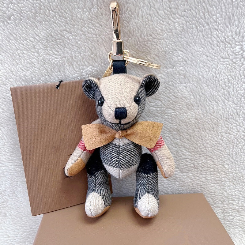 New Cashmere Plaid Handmade Teddy Basic Windbreaker Bear Car Hanging Decoration Keychain Bag Pendant d32