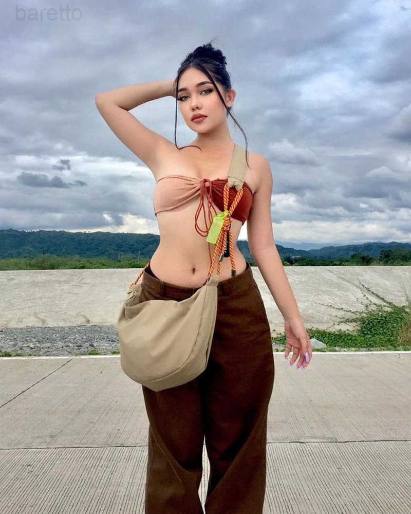 Hobo Crossbody Bag for Women Nylon Crescent Bag Trendy Dumpling Cross Body Bag Half Moon Shoulder Bag M250903