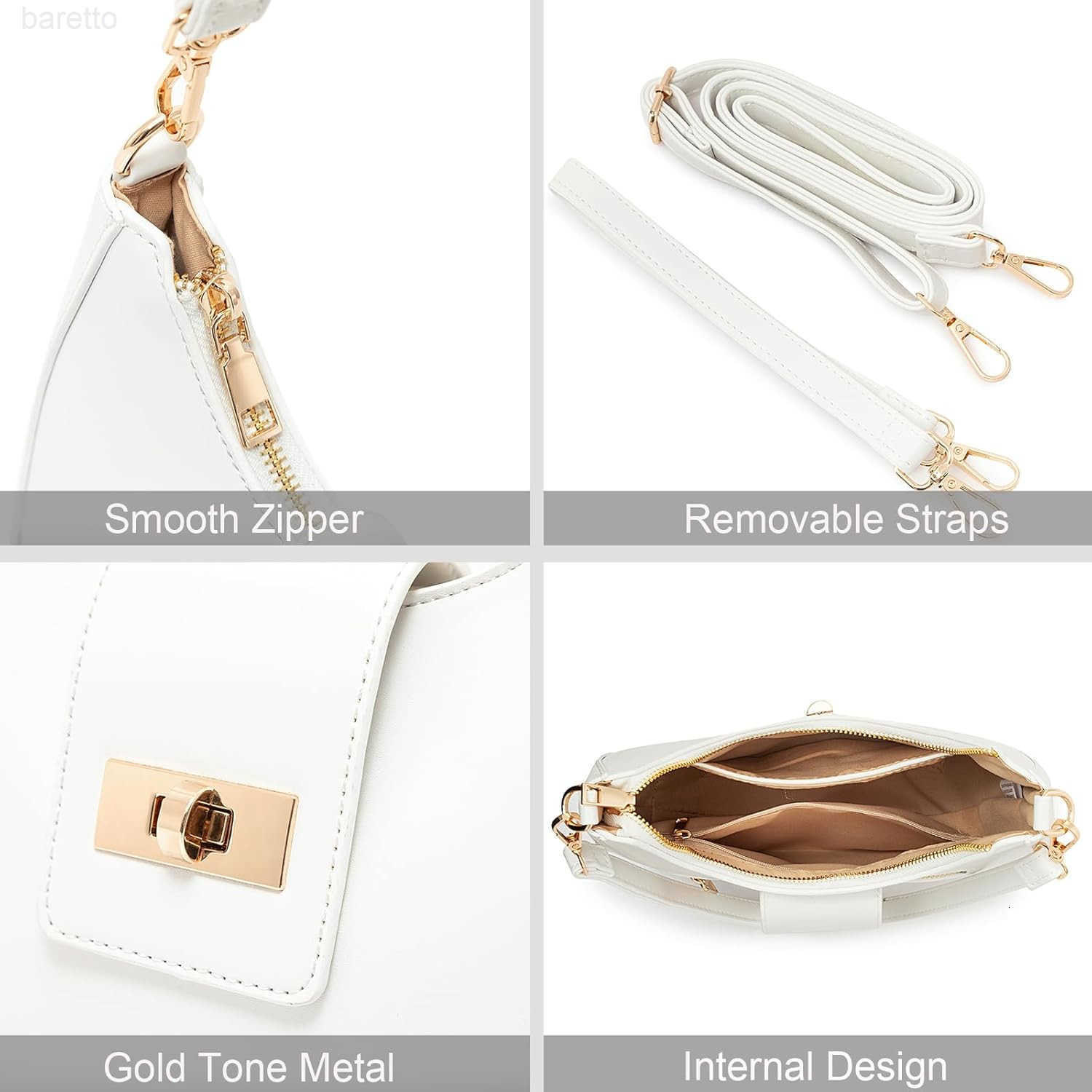 Crescent Shoulder Bag for Women Retro Vegan Leather Crossbody Bags Tote HandBag Underarm Purses M250903