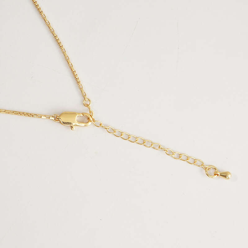 DHpet 2025 New White Mother of Pearl Collar Necklace - 18K Gold Plated, Zircon Inlay, Round Cross Design, Bamboo Chain, Lvyuan Brand for Women