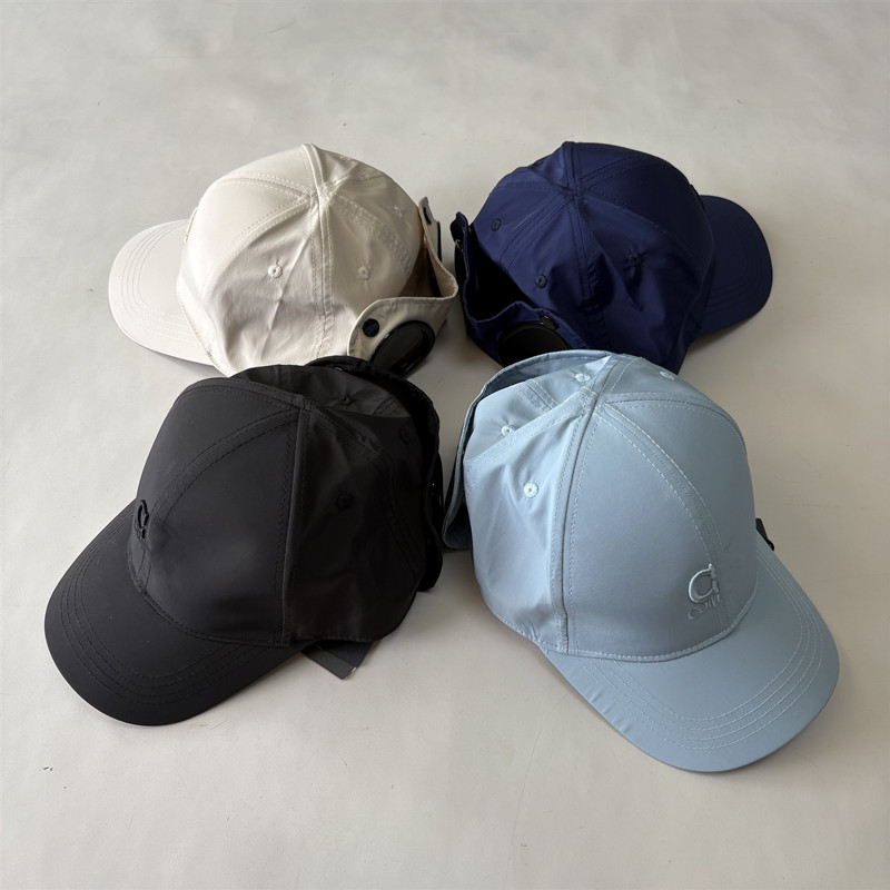 Men Women CP Letter Embroidery Baseball Cap Outdoor Sports Sun Hat Double Lens Goggles Duck Tongue Cap