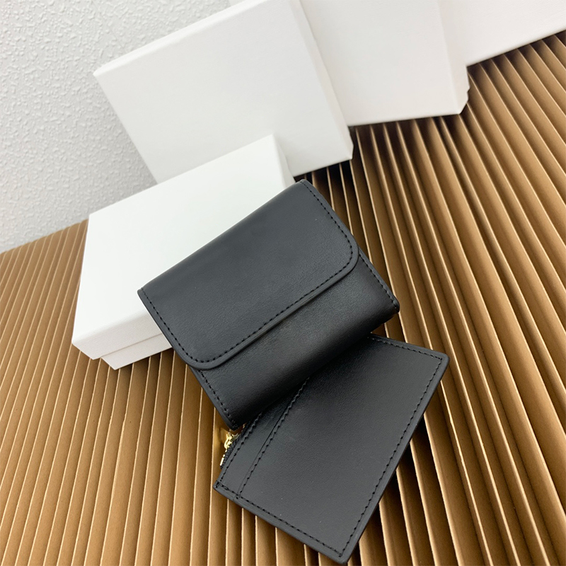 Fashion Wallets classic Card Holder Key Coin Purses Cowhide purse Luxurys Designer Womens Zipper Wallet Bag passport holders WalletsCredit metal logo mini with box