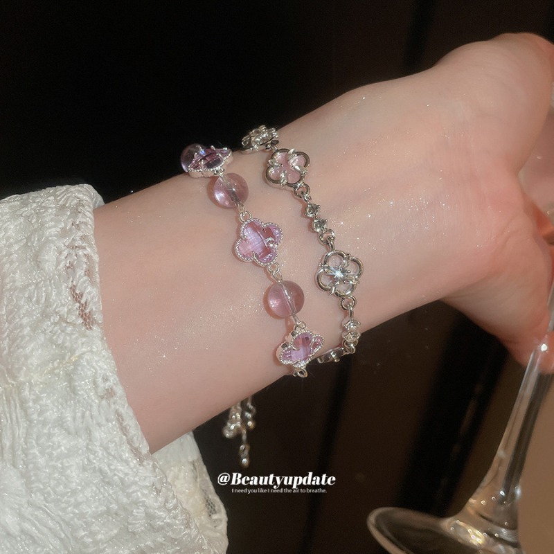 Adjustable Diamond Set Floral Pattern Elegance Bracelet for Women