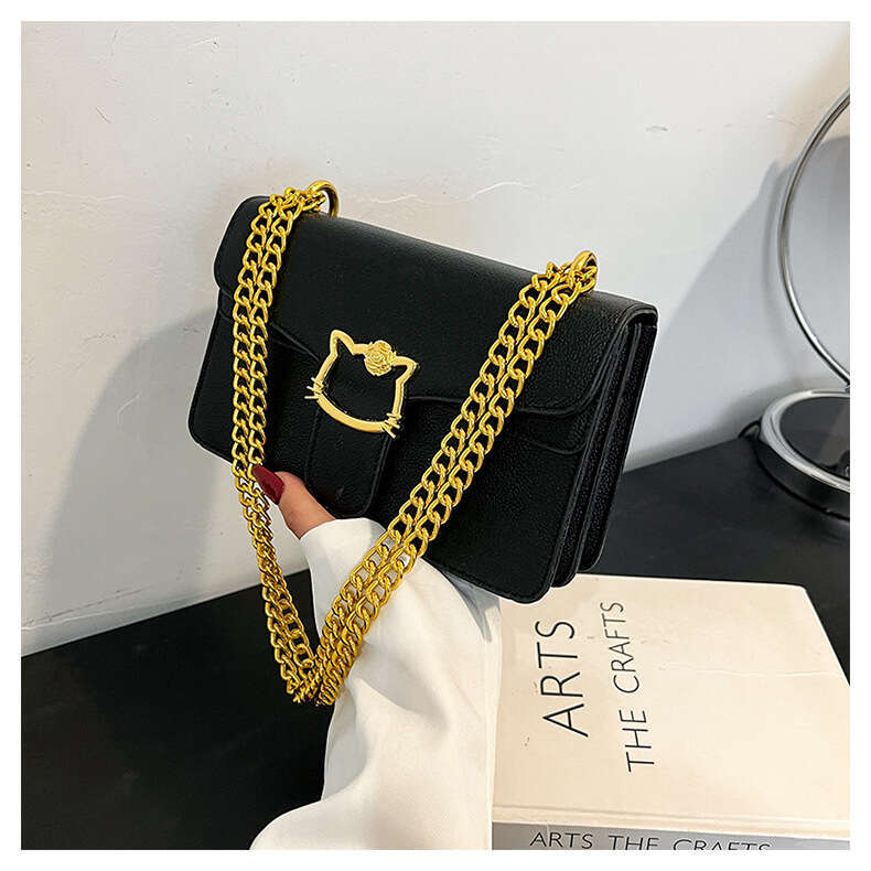 DHpet_wholesale Vintage Chain Square Bag - Retro Shoulder Purse with Gold/Silver Chains, Small Crossbody Bag for Women, Classic European Style