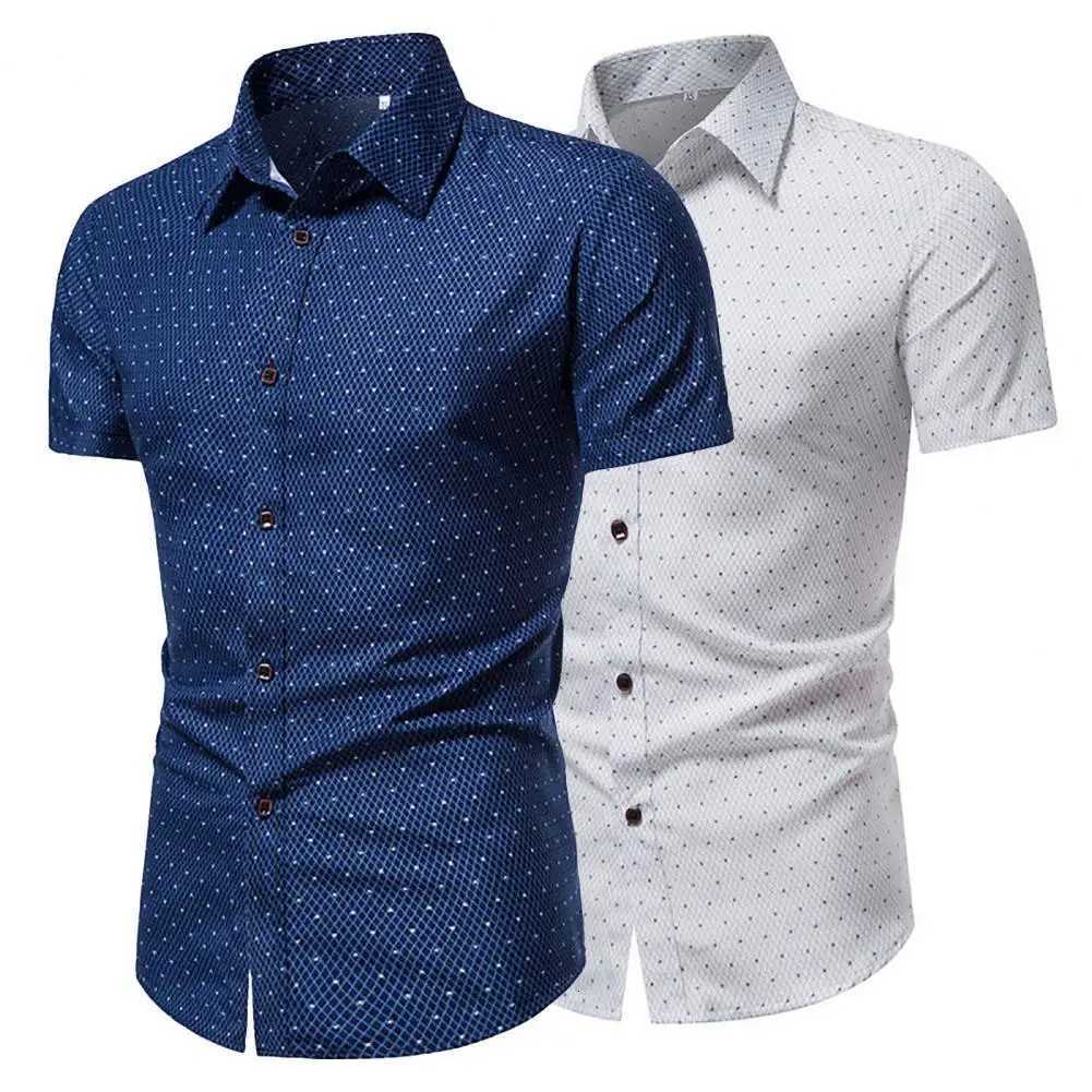 Great Summer Top Business Turndown Collar Leisure Men Shirt Slim Fit Men Shirt for Daily Wear X250903