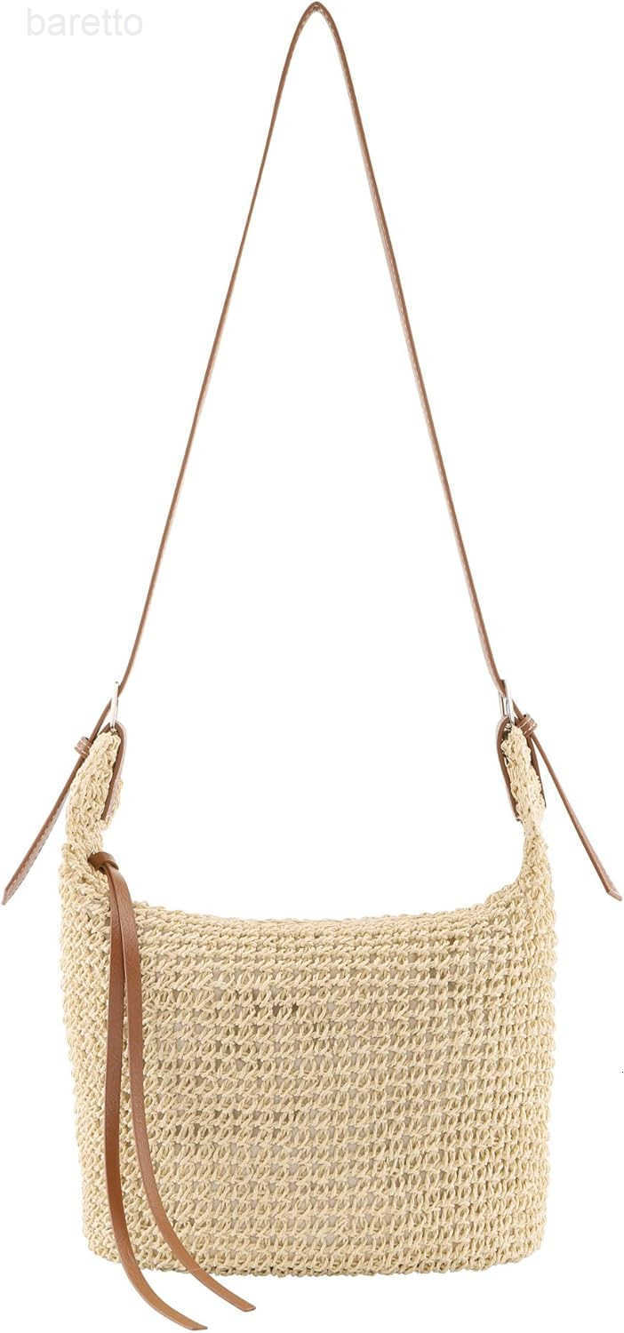 Women Straw Handbag Purse Small Summer Beach Handmade Crossbody Shoulder Tote Handbag Handwoven Beach Straw Bag M250903