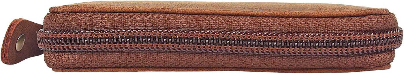 Leather Key Holder Case Zippered Key Organizer Wallet with 8 Hooks for Keys Cash Card Gift for Men Women M250904