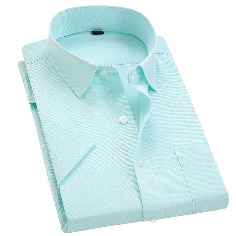Men Short Sleeve Dress Shirt Summer Fashion Solid Slim Fit Casual Social Shirts Comfortable Breathable Thin Tops X250903