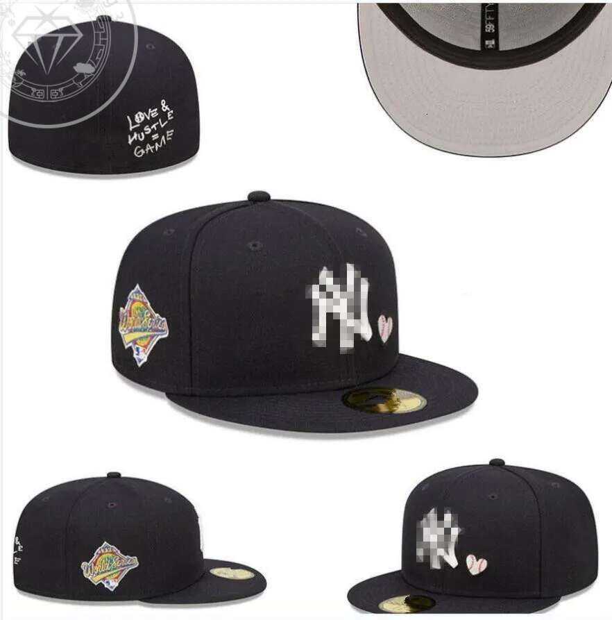 Wholesale Fitted Hats Full Closed Caps Summer Casual Sports Flat snapbacks white Yankees Black OutDooR Embroidery