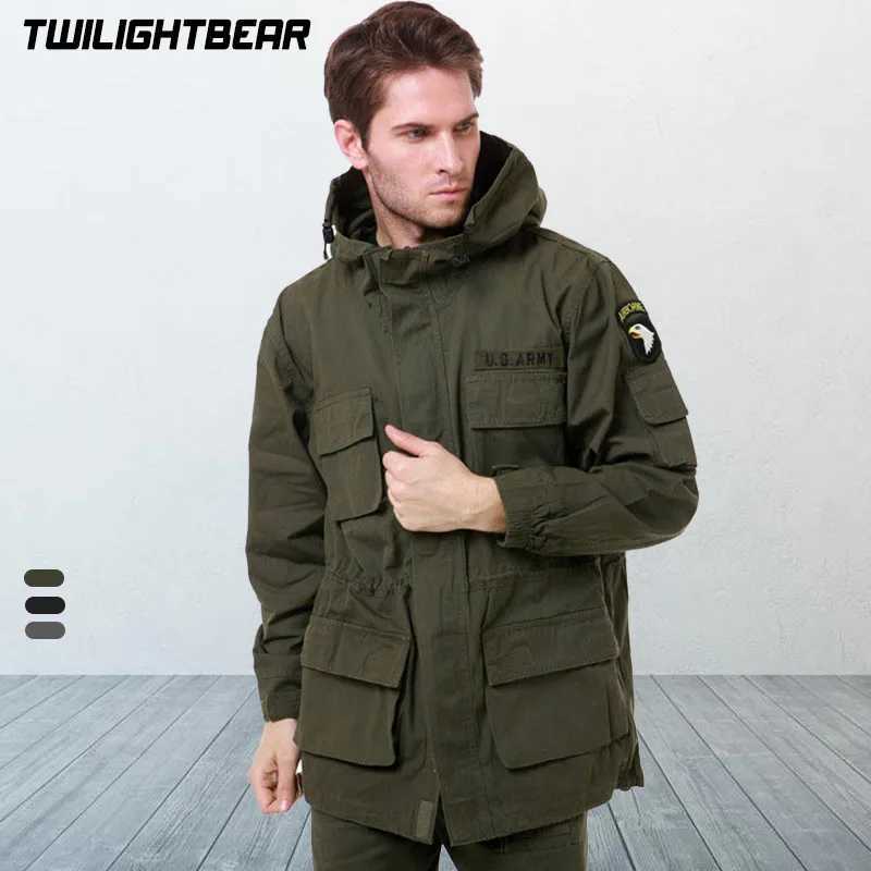 Classic M65 Mens Trench Coat Pure Cotton Outerwear Fleece Windbreaker Multi Pocket Tactical Jacket Men Clothing Coats A2F802 X250903