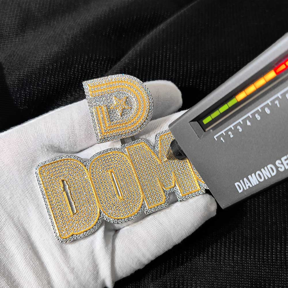 Nuoya Custom VVS Moissanite Pendant 925 Sterling Silver Hip Hop Jewelry High Quality Pass Diamond Tester Letter Pendant for Gift