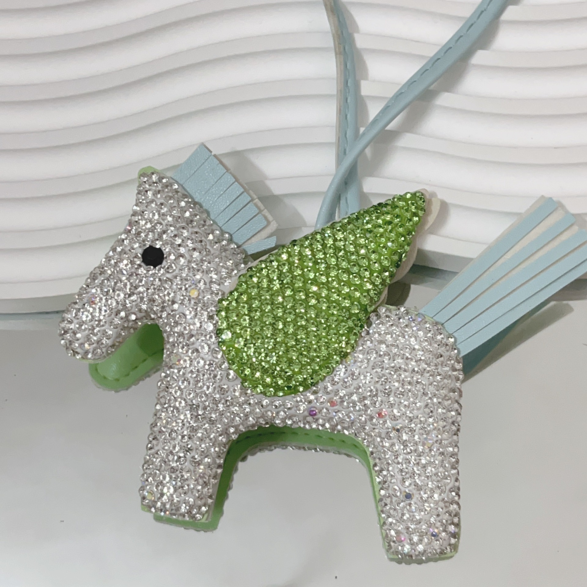 Rhinestone Little Pegasus Leather Pony Bag Pendant Angel Horse Keychain Creative Accessory
