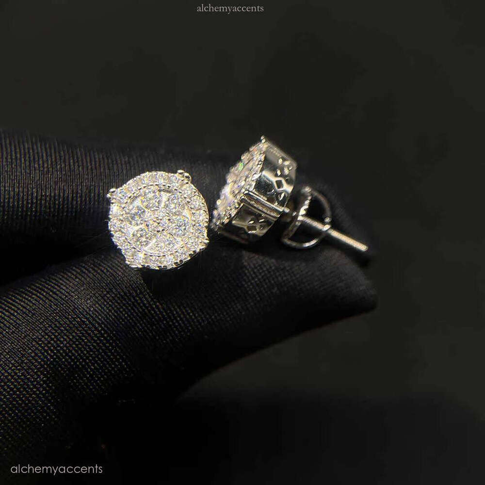 Designer Wholesale Price Popular Hot Sale Iced Out Jewelry Sterg Sier Jewellery Moissanite VVS Screw Back Stud Earrings