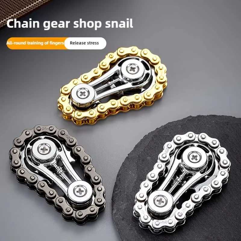 Sprockets Flywheel Fingertip Gyro Fidget Spinner Antistress Anxiety Metal Bike Chains EDC Spinner Fidget Toys For Adult W250903