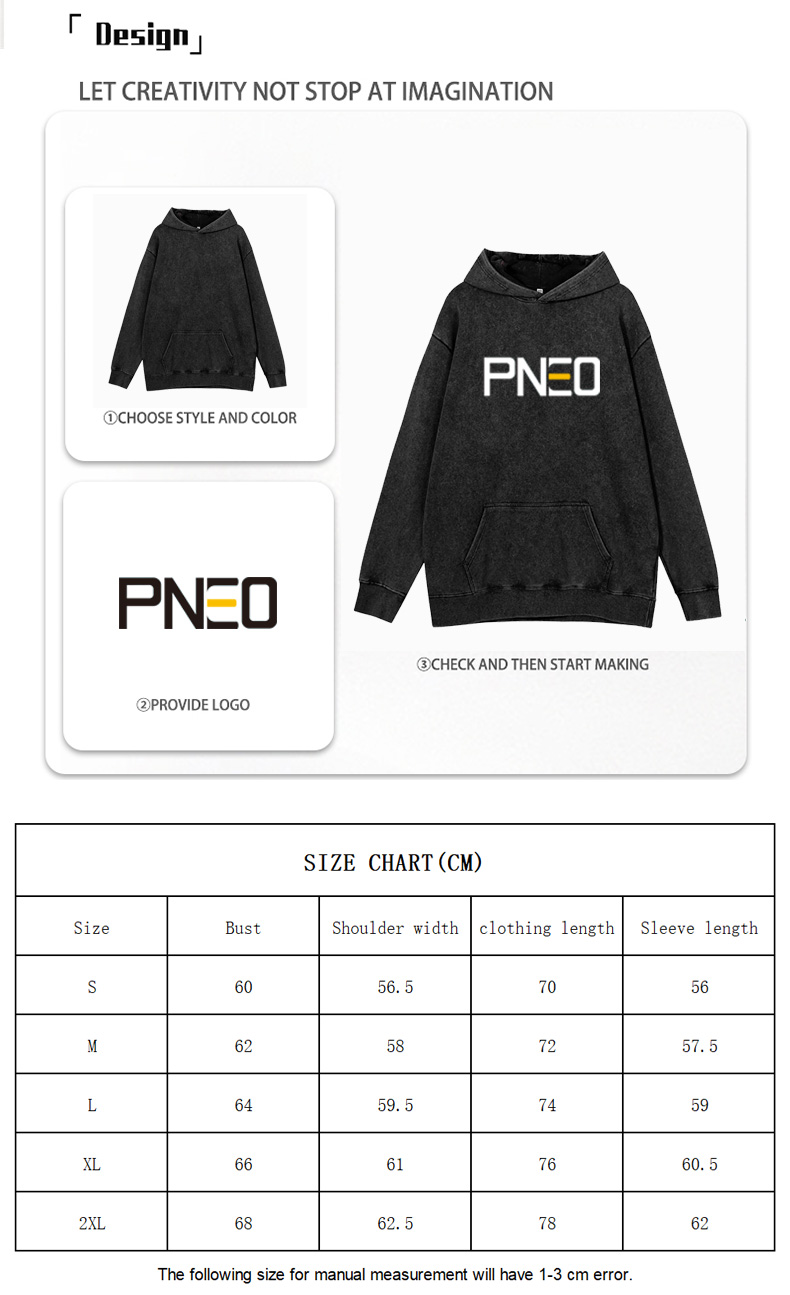 Vintage Washed Oversized Hoodie - Unisex Retro Streetwear Sweatshirt with Kangaroo Pocket Customizable Logo Hoodie & Crewneck with Multiple Colors Hoo