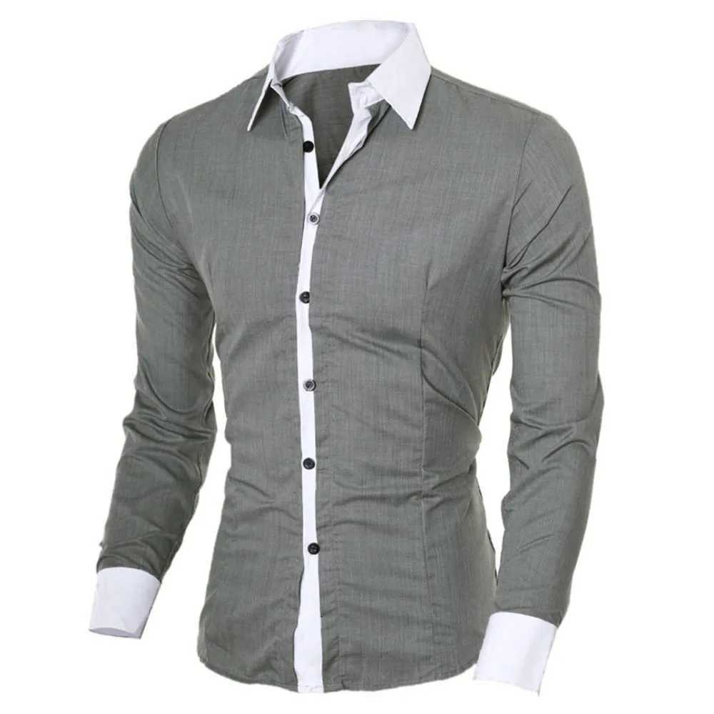 Mens Shirts Fashion Personality Mens Casual Slim Longsleeved Shirt Top Blouse Black White Men Shirt Style Men Clothing Shirts X250903